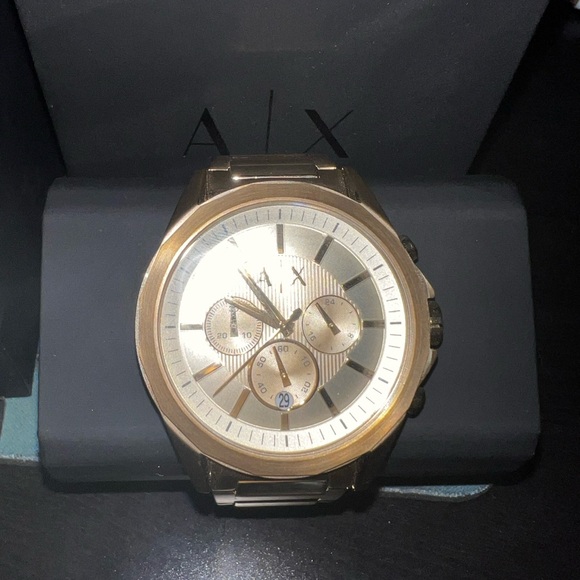 Gold Armani Exchange watch for men - Picture 1 of 6